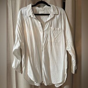 AerieWhite Button-Up Shirt